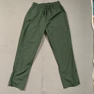 DAGACCI Women's Size S Green Cargo Scrub Pants Elastic‎ Waist Drawstring Medical